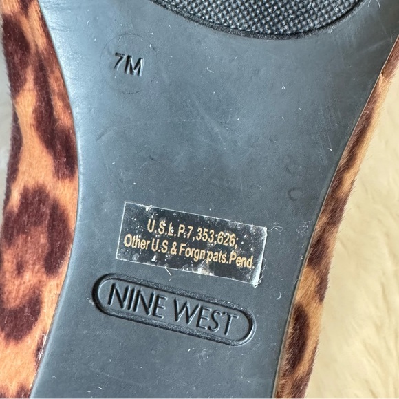 Nine West Haydyn Calf Hair Leopard Loafer Flats 7M - Picture 6 of 12